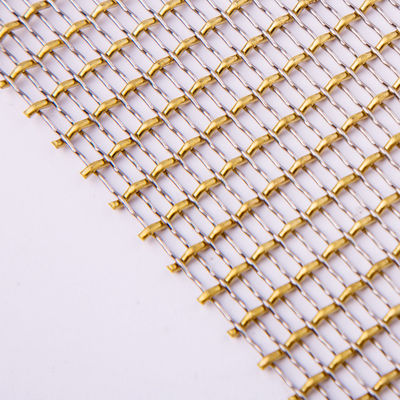 Metal decorativo Mesh Anodizing Surface Treatment de la resistencia a la corrosión del color oro