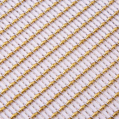 Metal decorativo Mesh Anodizing Surface Treatment de la resistencia a la corrosión del color oro