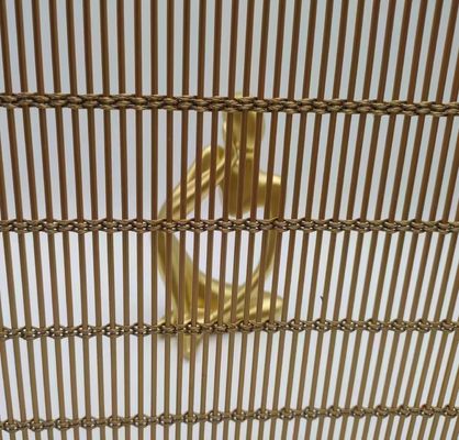 Revestimiento en polvo de tejido de malla metálica flexible de alambre tejido decorativo para cortinas