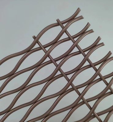 Acero rosa oro tejido arquitectónico malla de alambre tejido con pintura para barandillas