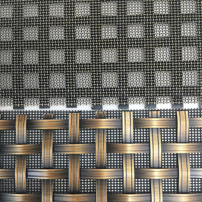 Rejillas metálicas decorativas de tamaño malla de 2-6 mm en forma de agujero cuadrado
