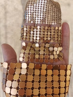 Tejido de brillo metálico de 2-8 mm resistente al aceite de acero inoxidable