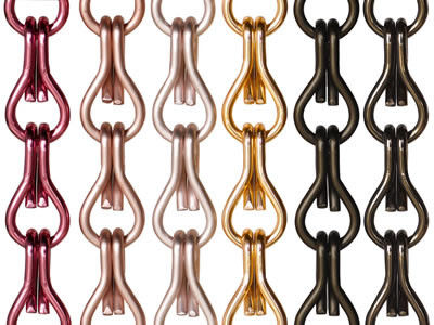 Cadenas de aluminio personalizables de pantalla de mosca Diámetro de alambre 2 mm Tamaño estándar 12 mm * 24 mm