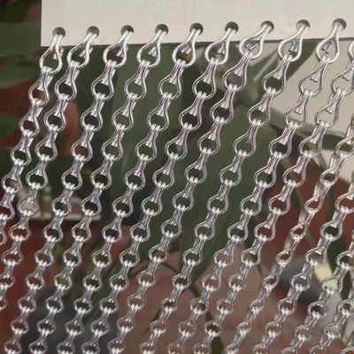 Cortina de aluminio de cadena de pantalla de mosca Durabilidad Puertas de pantalla ventiladas