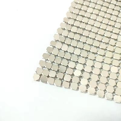 Tejido de cortina de aluminio flexible de malla de seda de metal de tela metálica