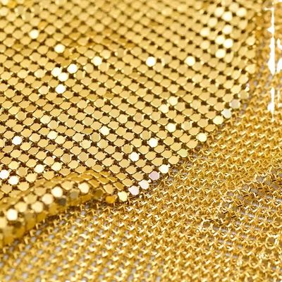 Cortinas Tejido Brillante malla metálica decorativa colorida suave plata de lujo aluminio flexible malla metálica