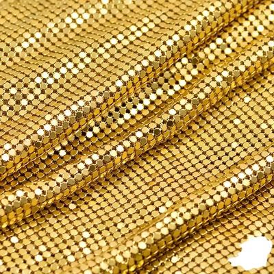 Cortinas Tejido Brillante malla metálica decorativa colorida suave plata de lujo aluminio flexible malla metálica