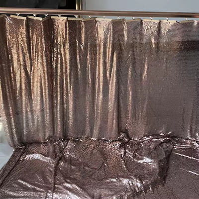 Tejido de enlace de cadena de chaqueta metálica de aleación de aluminio para cortinas Tejido de malla metálica