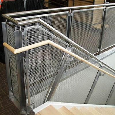 Arquitectónico de malla de alambre tejido enroscado malla de alambre de metal como barandilla se puede utilizar como seguridad interior y exterior