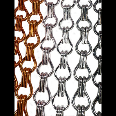 24 mm distancia de la cadena de aluminio de la cadena Fly Screen fácil de instalar rieles accesorios incluidos