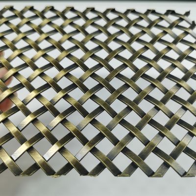 Países de fabricación malla decorativa de alambre plano con material de aluminio