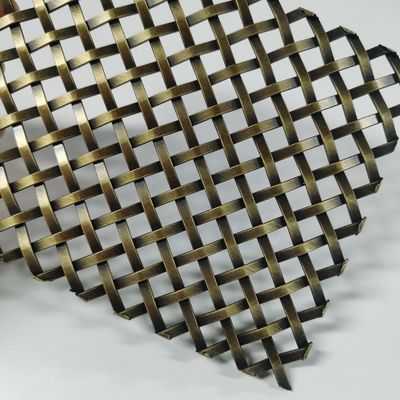 Países de fabricación malla decorativa de alambre plano con material de aluminio