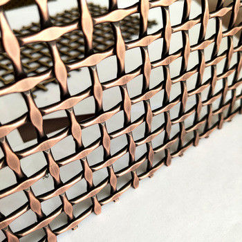 Malla de alambre tejido decorativa de paso plano de 10 mm con diámetro plano de 1,5×3,5 mm y peso de 8,6 kg/m2