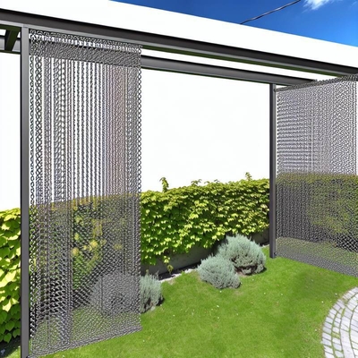 Cortina decorativa de malla de cadena de aluminio para diseño de jardín y paisaje