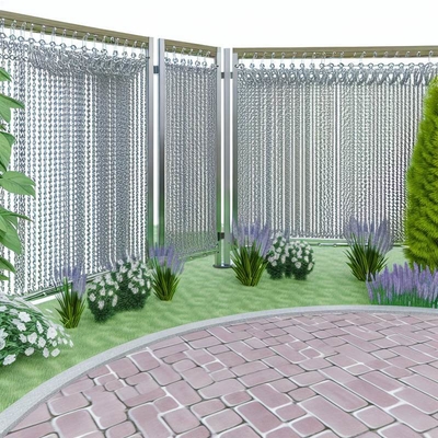 Cortina decorativa de malla de cadena de aluminio para diseño de jardín y paisaje