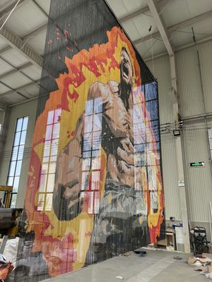 Cortina de cadena de aluminio decorativa creativa para instalación de muebles y arte, diseño de malla metálica personalizable ignífuga