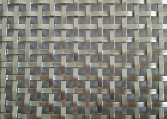 Malla de alambre tejida Flatwire de acero inoxidable de Mesh Screen For Architectural Woven del metal del color natural