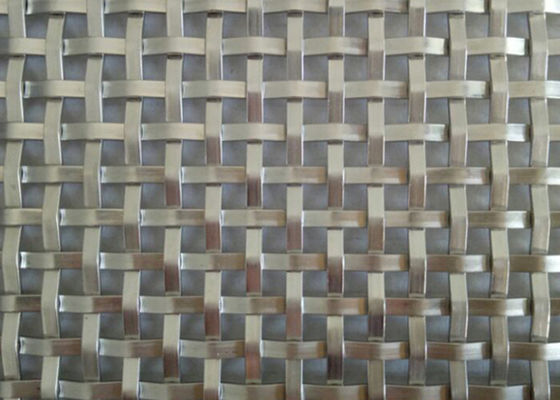 Malla de alambre tejida Flatwire de acero inoxidable de Mesh Screen For Architectural Woven del metal del color natural