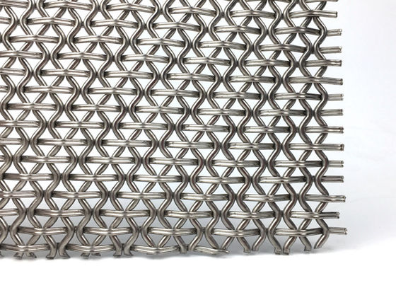 Panel de malla decorativa de alambre tejido de color natural SS316, resistencia a la corrosión