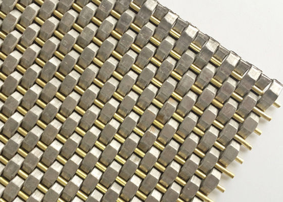 Superficie tejida SS prensada de cobre amarillo de Mesh Cladding Facade PVD del alambre