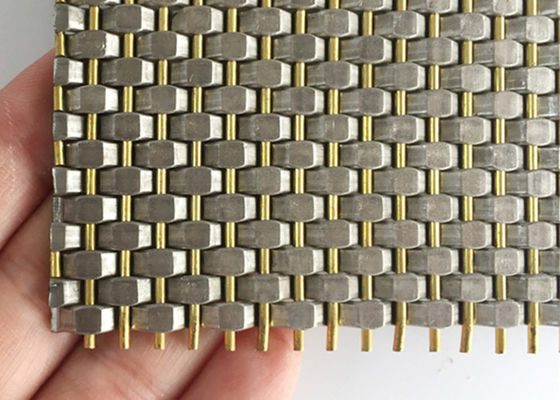 Superficie tejida SS prensada de cobre amarillo de Mesh Cladding Facade PVD del alambre