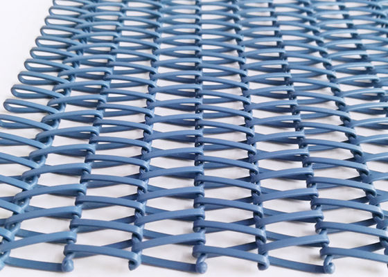 alambre espiral de acero con poco carbono Mesh Conveyor Belt Painted Finished de los 5m