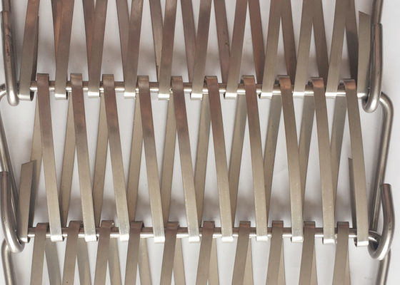 Alambre espiral de aluminio Mesh Smooth Fabric Cladding de la armadura los 36m el 36% Gap