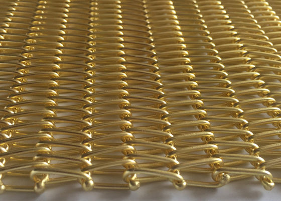 Alambre espiral Mesh Oxidation Resistance del metal de la cortina del cobre de PVD