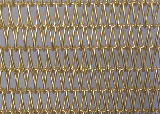 Alambre espiral Mesh Oxidation Resistance del metal de la cortina del cobre de PVD