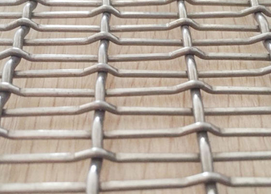Antiacido decorativo de la malla metálica SS316 de la armadura llana de la encrespadura con la estructura sólida