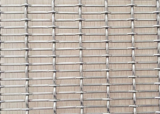 Antiacido decorativo de la malla metálica SS316 de la armadura llana de la encrespadura con la estructura sólida