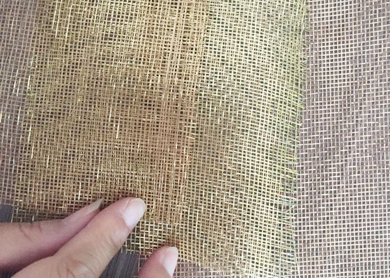 Alambre laminado de cristal arquitectónico ultra fino Mesh Brass Woven 0.5m m