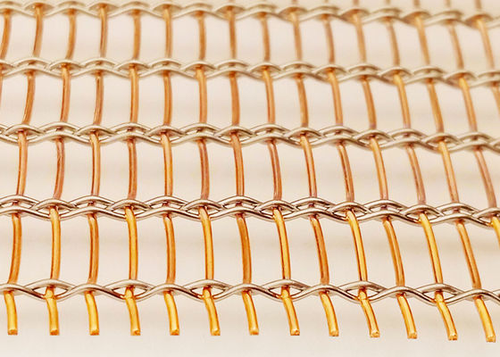 Revestimiento laminado vidrio de Mesh Eco Woven Copper Wall del alambre de SHUOLONG SS304