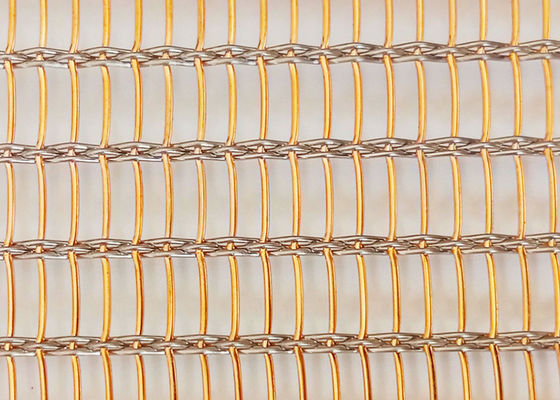 Revestimiento laminado vidrio de Mesh Eco Woven Copper Wall del alambre de SHUOLONG SS304
