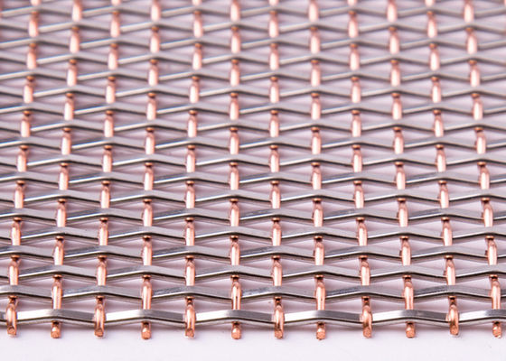 impacto decorativo de cobre los 8m rojo de Mesh Screen Rigid Metal Anti del metal de 4m m