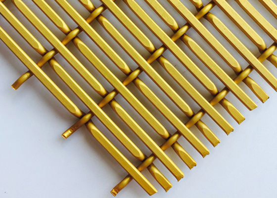 El aluminio del oro anodizó el alambre tejido decorativo Mesh Sheets 6010 XY