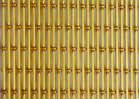 El aluminio del oro anodizó el alambre tejido decorativo Mesh Sheets 6010 XY