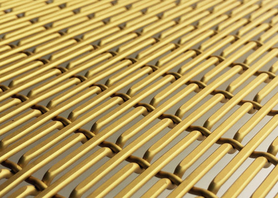 El aluminio del oro anodizó el alambre tejido decorativo Mesh Sheets 6010 XY