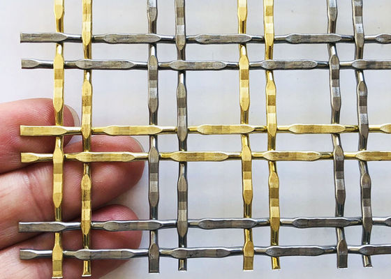 parrillas tejidas decorativas de cobre amarillo de la malla de alambre de la antigüedad de 3.3m m los 30m para las puertas de gabinete