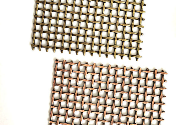 Anchura tejida decorativa prensada de cobre amarillo pulida de la malla metálica el 1.5m