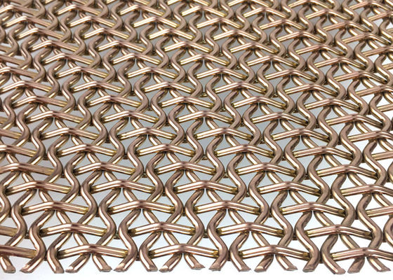 Alambre tejido decorativo Mesh Facade Panels SS410 4.5m m del metal arquitectónico de PVD
