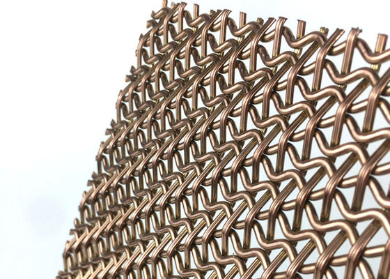Alambre tejido decorativo Mesh Facade Panels SS410 4.5m m del metal arquitectónico de PVD