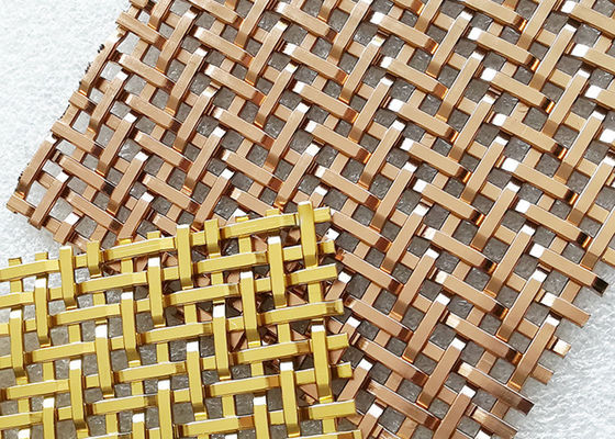 acero decorativo de Mesh Panels Plain Woven Stainless del metal de 3.6m m PVD