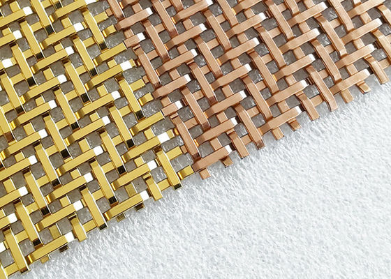 acero decorativo de Mesh Panels Plain Woven Stainless del metal de 3.6m m PVD