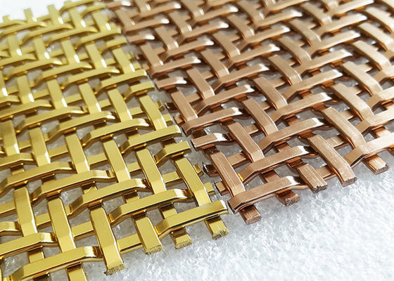 acero decorativo de Mesh Panels Plain Woven Stainless del metal de 3.6m m PVD