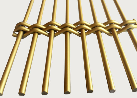 Alambre de metal de acero inoxidable tejido oro del SGS Mesh Room Divider los 2×4m