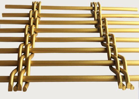 Alambre de metal de acero inoxidable tejido oro del SGS Mesh Room Divider los 2×4m