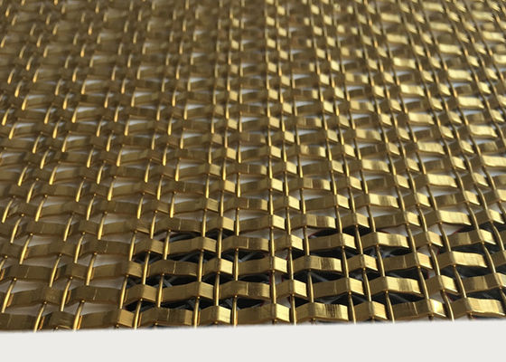 Alambre tejido decorativo arquitectónico de oro Mesh Stainless Steel 1513G XY del OEM