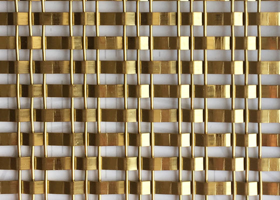 Alambre tejido decorativo arquitectónico de oro Mesh Stainless Steel 1513G XY del OEM