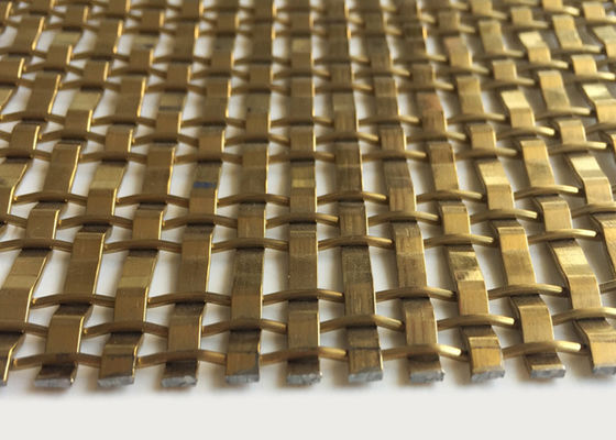 Alambre tejido decorativo arquitectónico de oro Mesh Stainless Steel 1513G XY del OEM